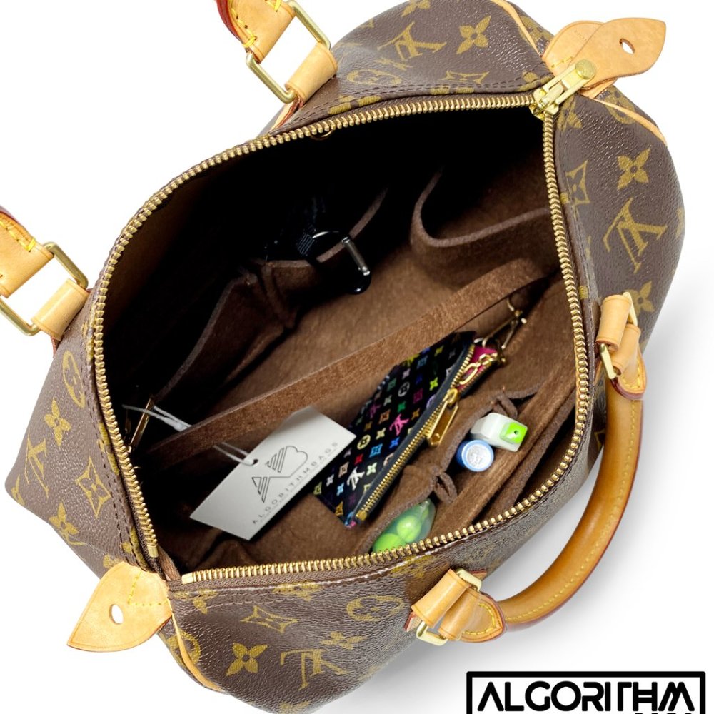 👑🤩AlgorithmBags for Speedy 25 30 35 40 LV Purse Organizer, Chocolate Brown
